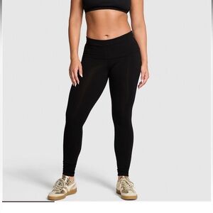 Victoria Secret all day cotton leggings 
Foldover in pure black Glitter bling